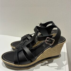 Black Wedge Sandals